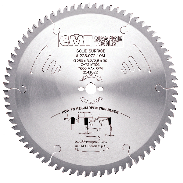 CMT 223.084.12M Sägeblatt für Corian und PVC 300 x 30 x 84T