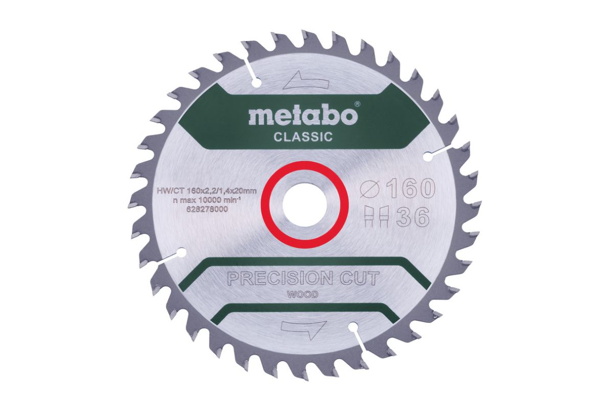 Metabo Zubehör 628278000 Kreissägeblatt Precision Cut Classic 160x20 36WZ 10°