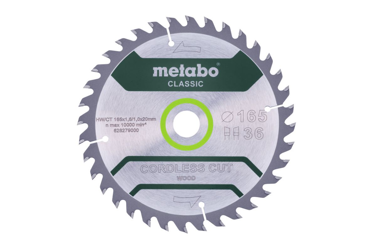 Metabo Zubehör 628279000 Kreissägeblatt Cordless Cut Classic 165x20 36WZ 15°