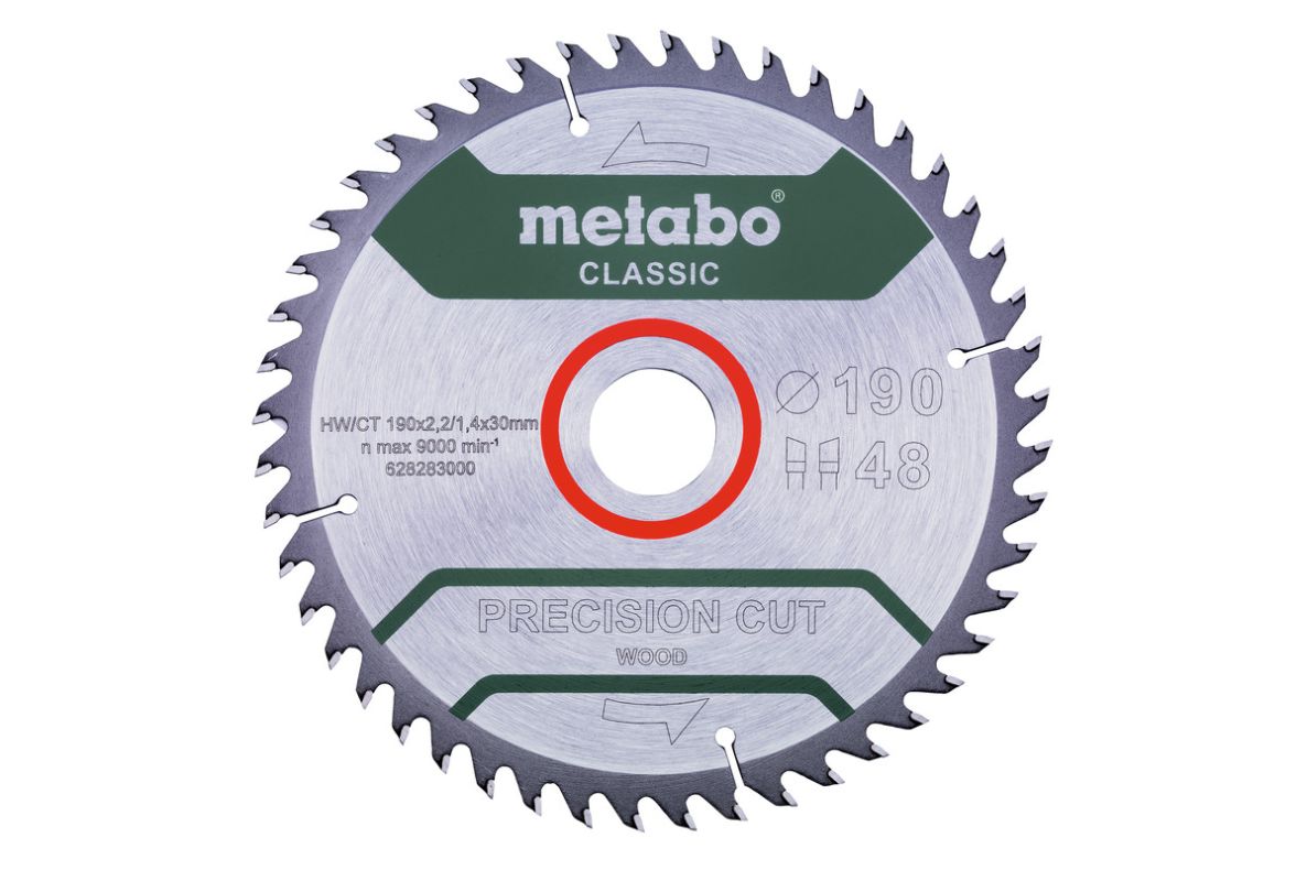 Metabo Zubehör 628283000 Kreissägeblatt Precision Cut Classic 190x30 48WZ 15°