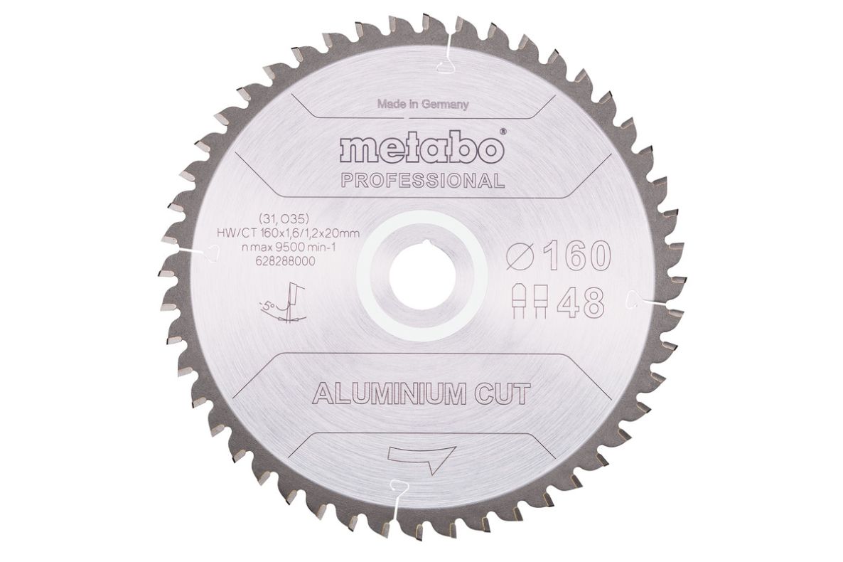 Metabo Zubehör 628288000 Kreissägeblatt Aluminium Cut Prof 160x20 48FZ/TZ 5?neg