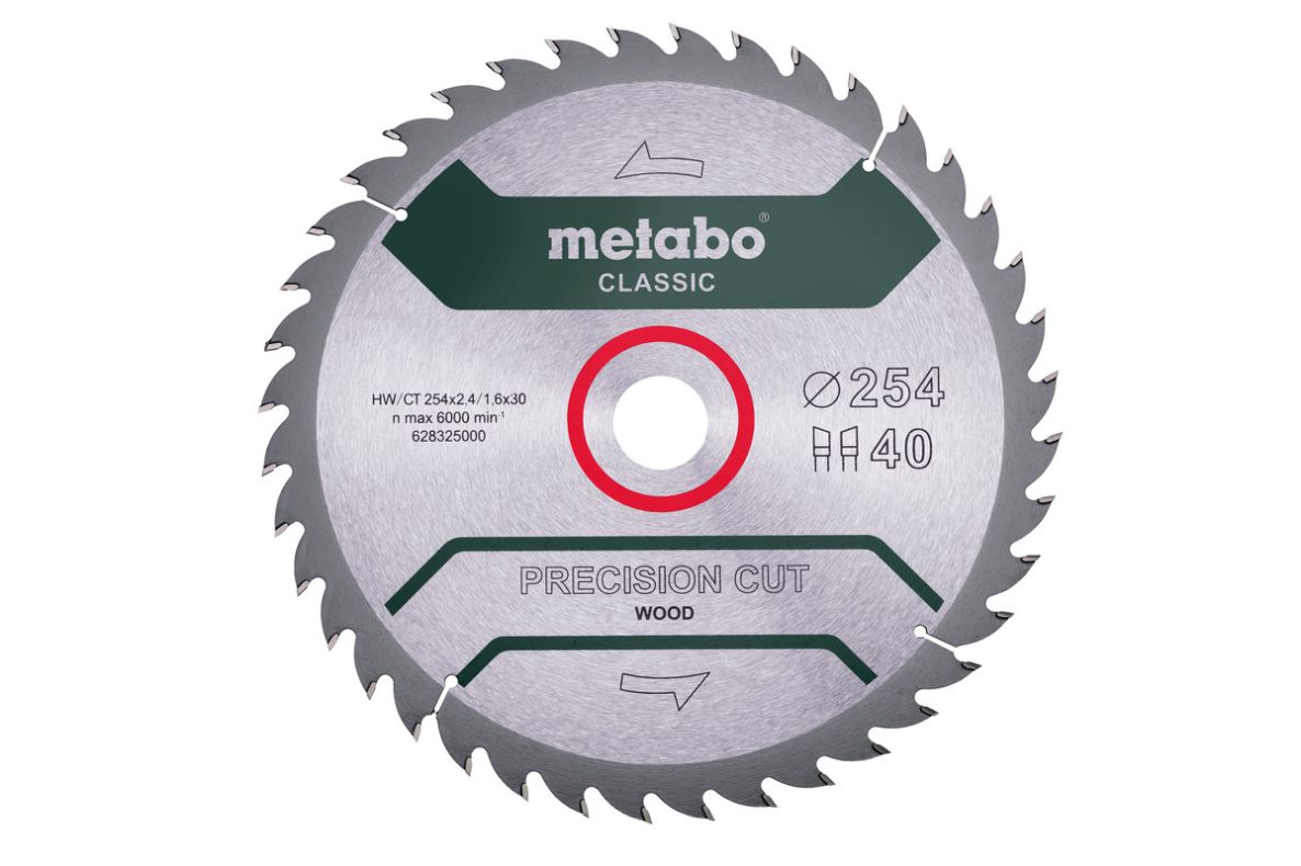 Metabo Zubehör 628325000 Kreissägeblatt PrecisionCutClassic 254x30, 40 WZ 20°