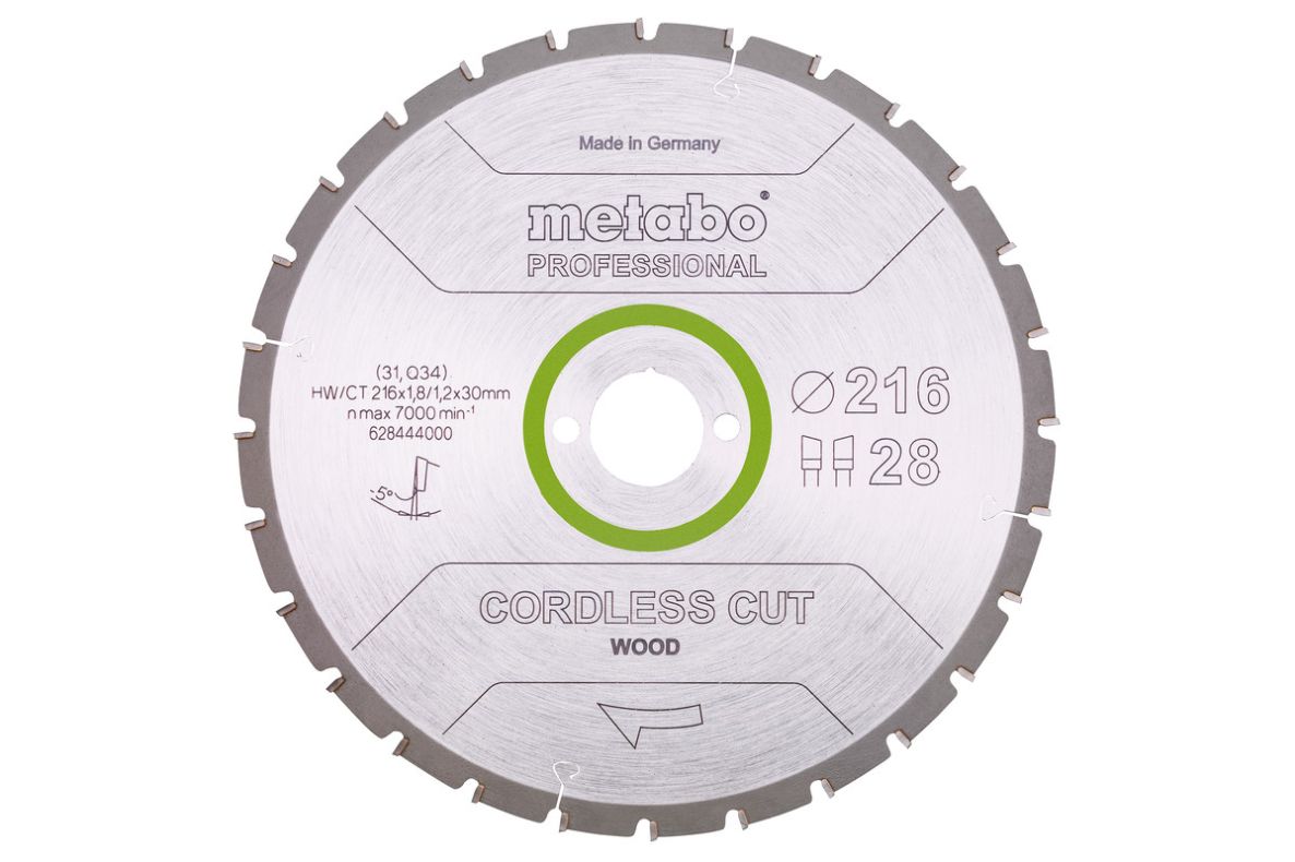 Metabo Zubehör 628444000 Kreissägeblatt Cordless Cut Prof 216x30 28WZ 5°neg