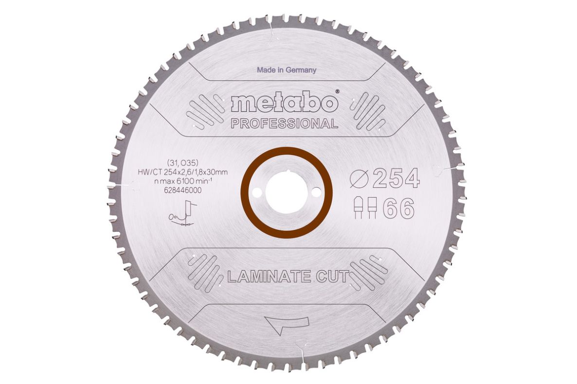 Metabo Zubehör 628446000 Kreissägeblatt Laminatschnitt Prof 254x30 66FZ/TZ 0°