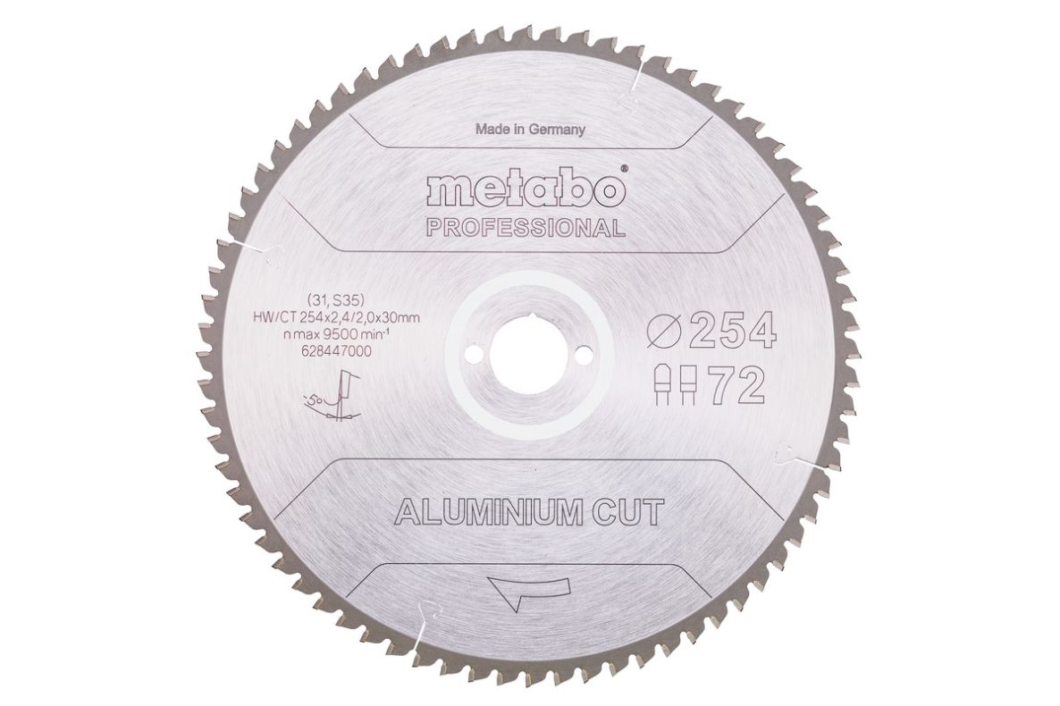 Metabo Zubehör 628447000 Kreissägeblatt Aluminium Cut Prof 254x30 72FZ/TZ 5°neg
