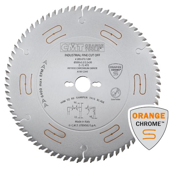 CMT 285.680.10M Geräuscharmes Sägeblatt, linker und rechter Zahn 250 x 30 x 80T