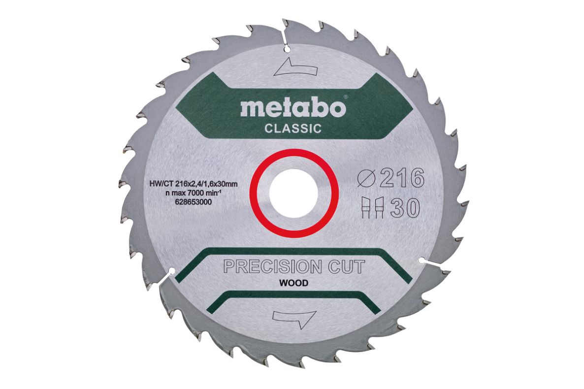 Metabo Zubehör 628653000 Kreissägeblatt Precision Cut Classic 216x30 30WZ 22° /B
