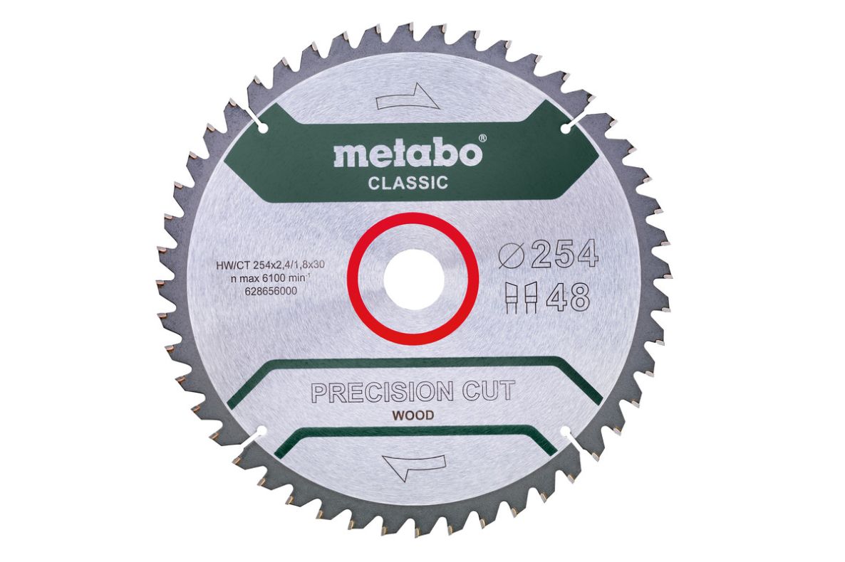 Metabo Zubehör 628656000 Kreissägeblatt Precision Cut Classic 254x30 48WZ 5°neg /B