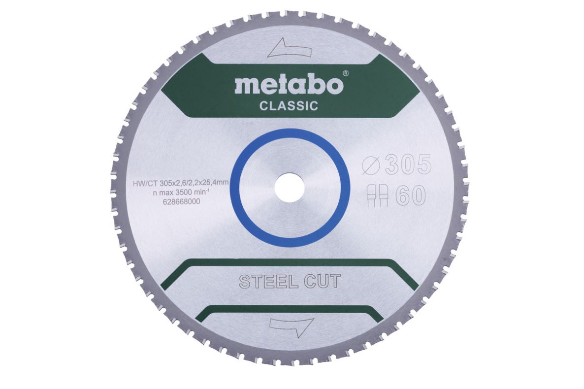 Metabo Zubehör 628668000 Kreissägeblatt Steel Cut Classic 305x25,4 60 FZFA/FZFA 4°
