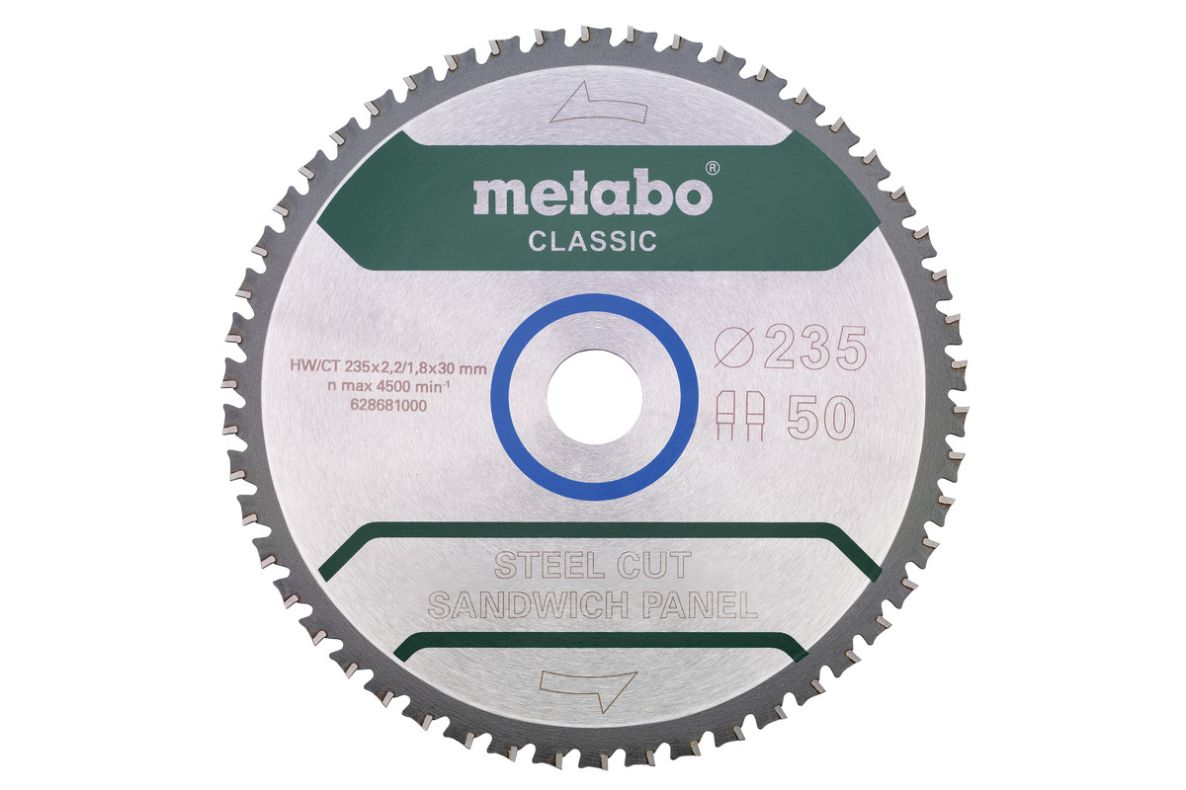 Metabo Zubehör 628681000 Kreissägeblatt SteelCutSandwichplatten Classic 235x30 Z50