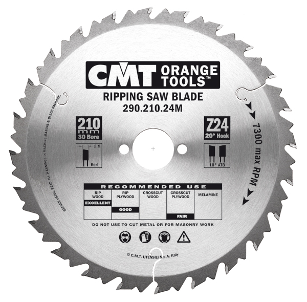 CMT 290.200.24M Sägeblatt für Längssägen 200 x 30 x 24T
