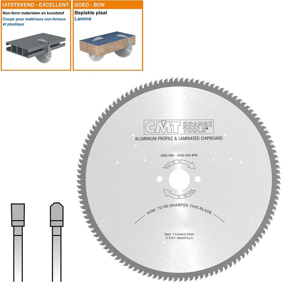 CMT 297.120.20M Cirkelzaagblad voor non-ferro metalen 500 x 30 x 120T Kreissägeblatt für Nichteisenmetalle 500 x 30 x 120T