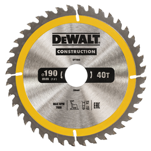 DeWALT Zubehör DT1945-QZ Kreissägeblatt Handkreissäge 190/30 mm 40WZ