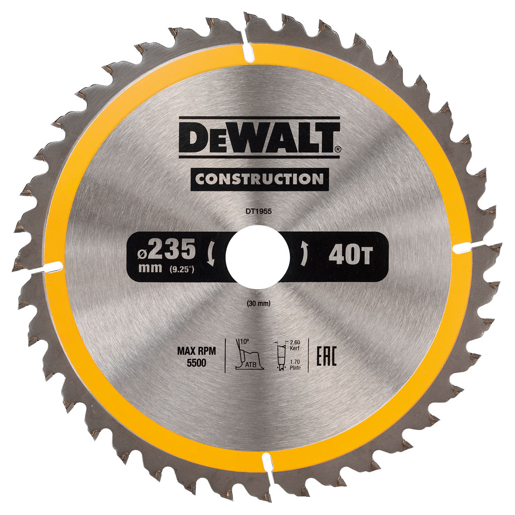DeWALT Zubehör DT1951-QZ Kreissägeblatt 184 x 20 mm 24T ATB 18°