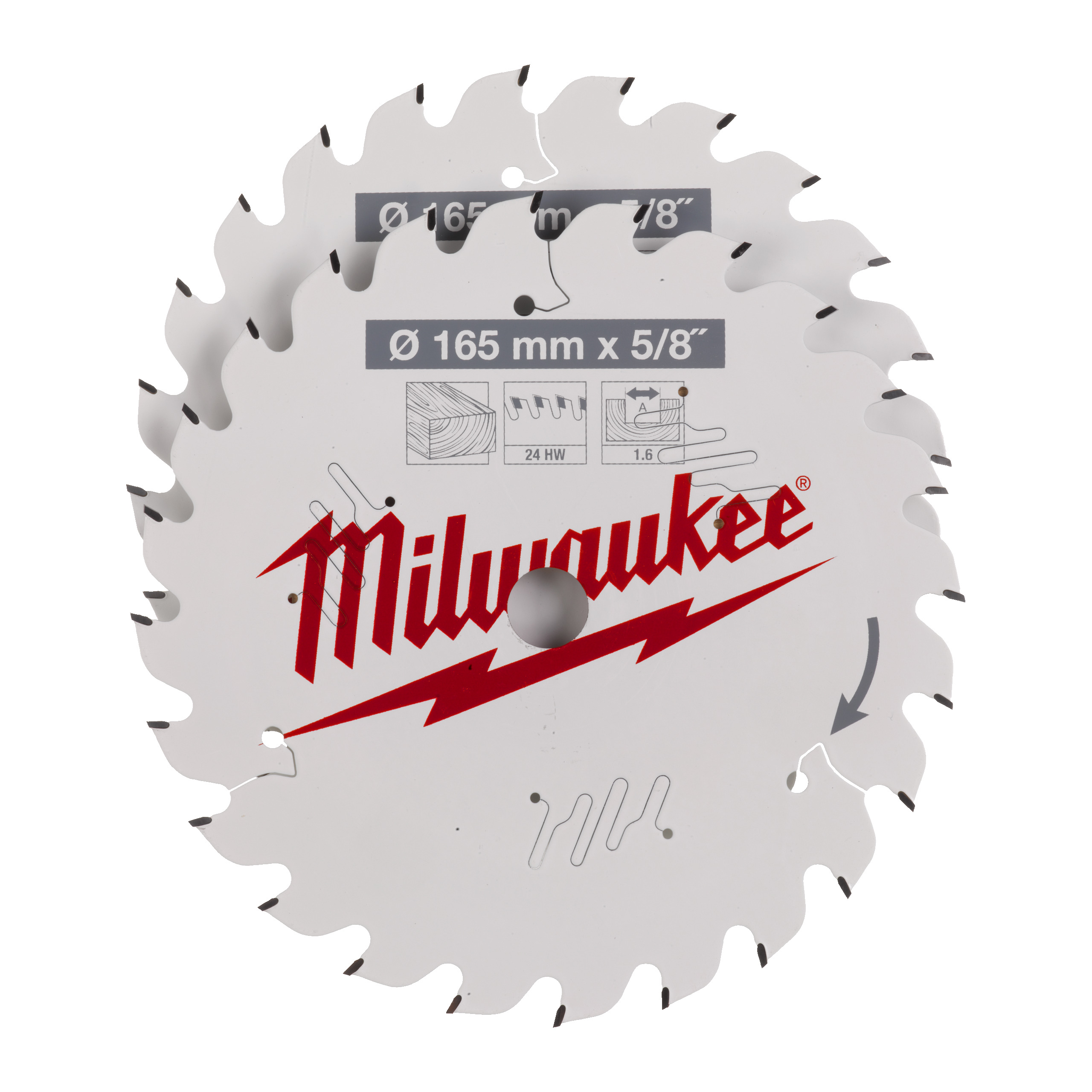 Milwaukee Zubehör 4932479836 Kreissägeblätter CSB 165 x 24T/24T Doppelpack (2-teilig)
