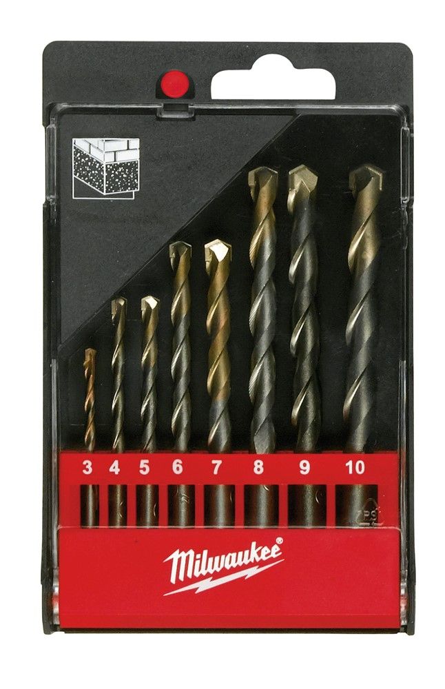 Milwaukee Zubehör 4932480158 Satz Betonbohrer im Kunststoffkoffer (8 Stück)