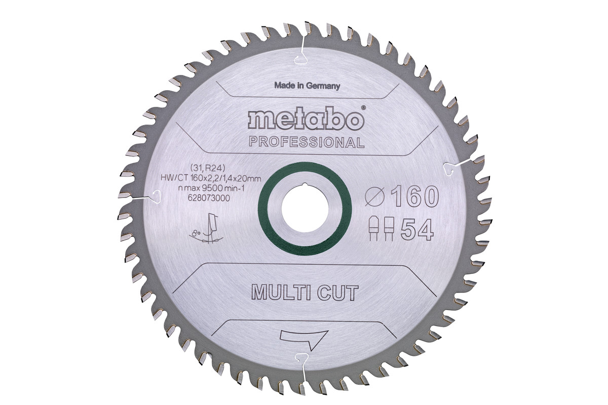 Metabo Zubehör 628293000 Sägeblatt Multi Cut Professional 165 x 20 Z54 FZ/TZ 5°