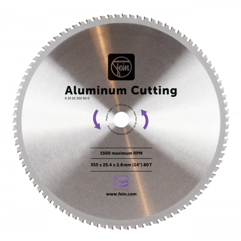 Fein Zubehör 63502302000 Sägeblatt für Aluminium 355 x 25,4 x 2,8 mm