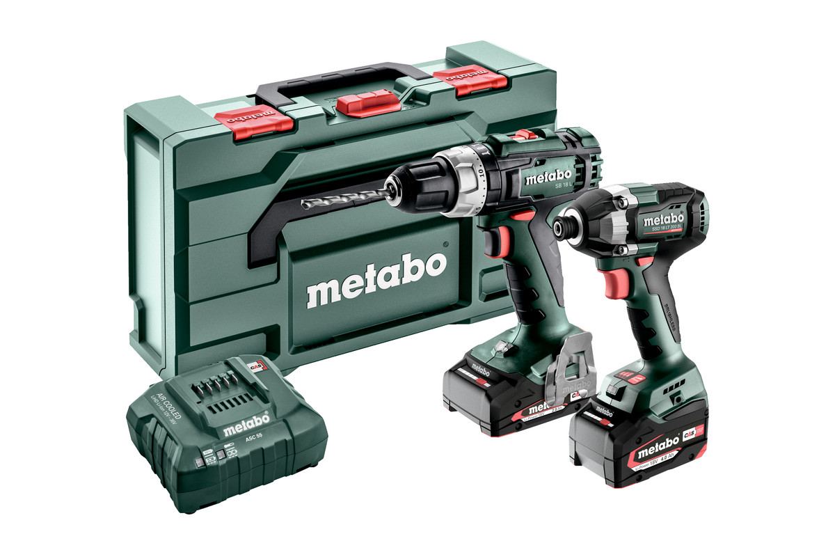 Metabo 685198000 Combo Set 2.8.6 18V 4.0/2.0Ah Li-Ion - SB18 L Akkubohrmaschine + SSD18 LT 200 BL Schlagschrauber