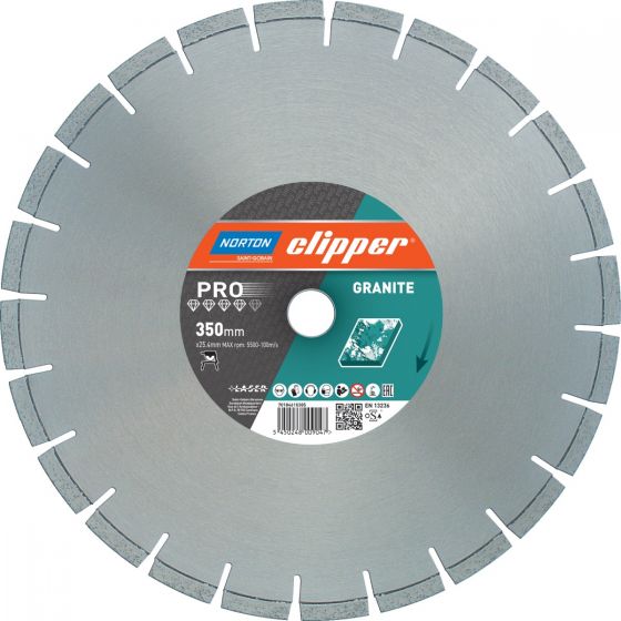 Norton Clipper 70184610386 Pro Granite Diamond Sägeblatt 400 x 25,4 mm 