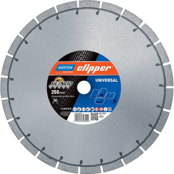 Norton Clipper 70184630309 Extreme Universal Silencio Diamant-Sägeblatt 500 x 25,4 mm