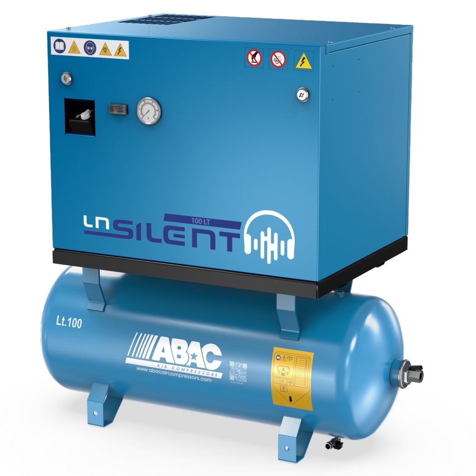 ABAC 4116026051 LN1 A49B 270 T4 DOL 400 V Stationärer leiser Kolbenkompressor 400V 11 bar 4 PS/3 kW 553 l/min 270 l