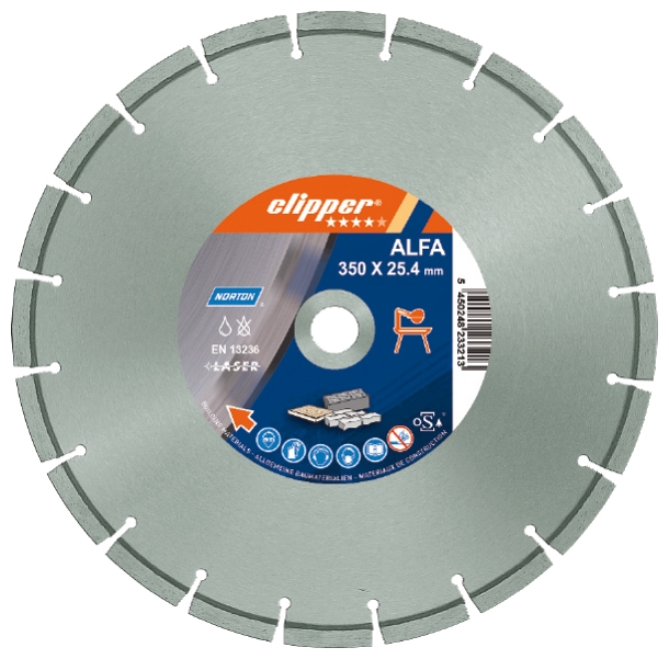 Norton Clipper 70184610679 ALFA Diamant-Sägeblatt 400 x 25,4 mm