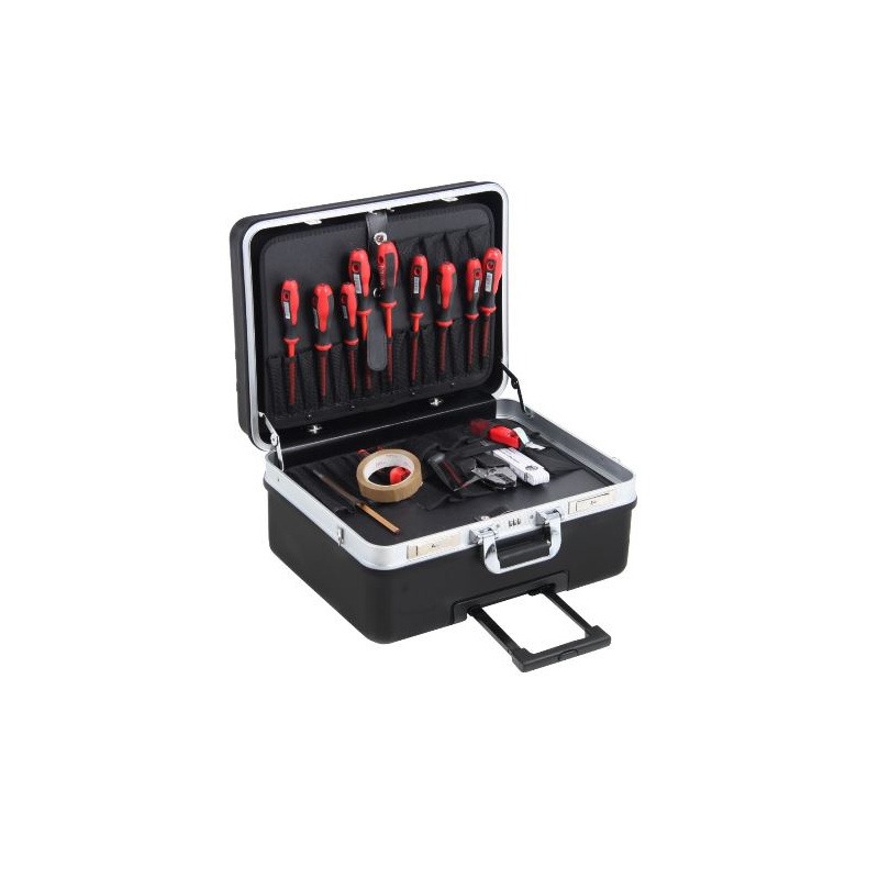 Allit ALT-422230 AluPlus Service Trolley Werkzeugkoffer ABS leer mit 2 Werkzeugf&auml;chern 500x260x400 schwarz