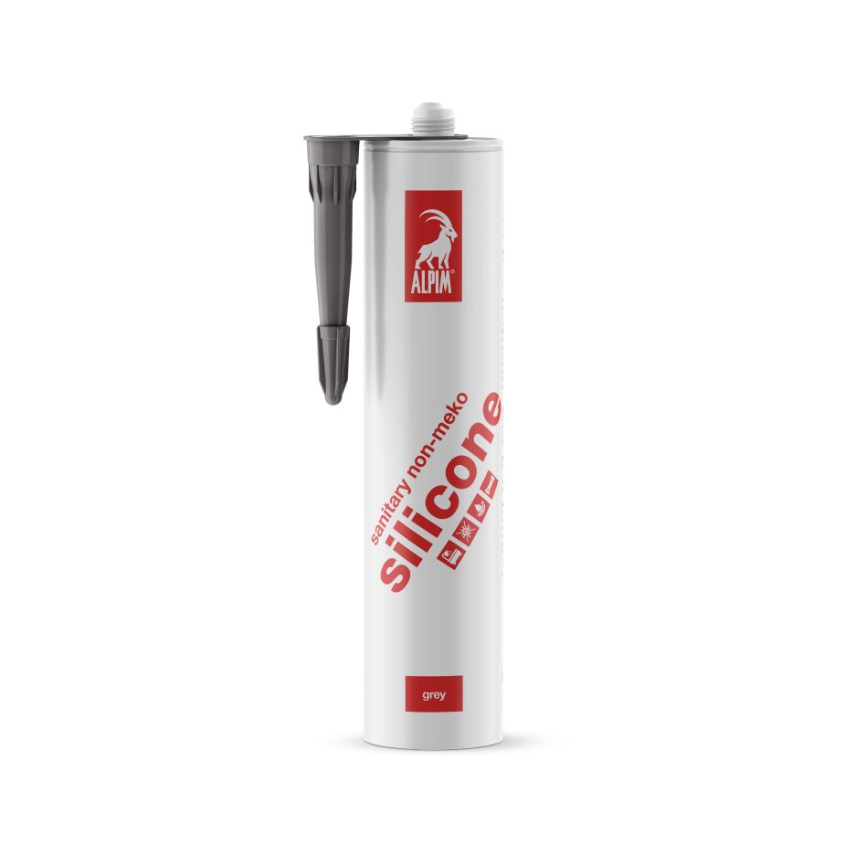 Alpim ALP002009 Silikon f&uuml;r den Sanit&auml;rbereich, MEKO-frei, grau, 310 ml