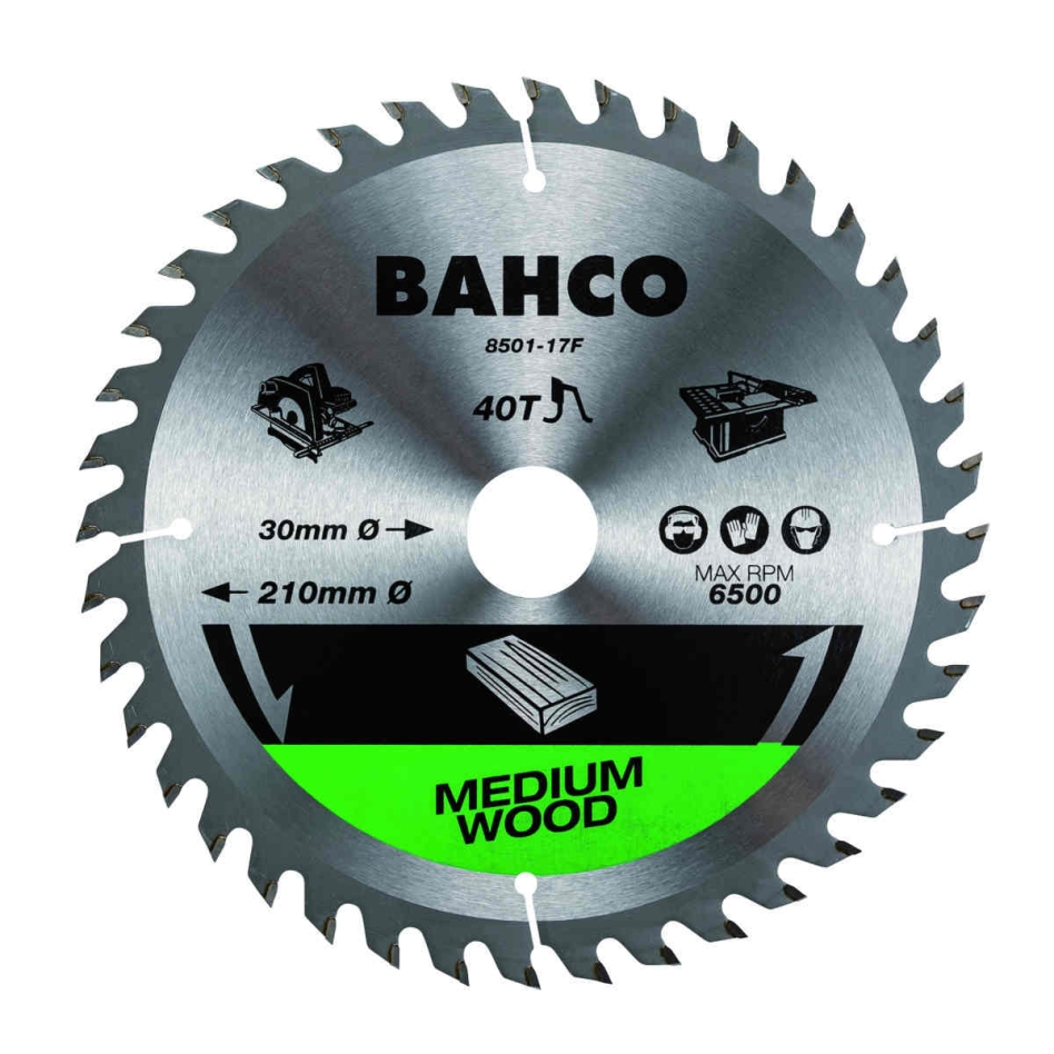 Bahco 8501-7F 30-Zähne Kreissägeblätter mit hartmetallbestückten, feinen Zähnen für Arbeiten in Holz 160 mm