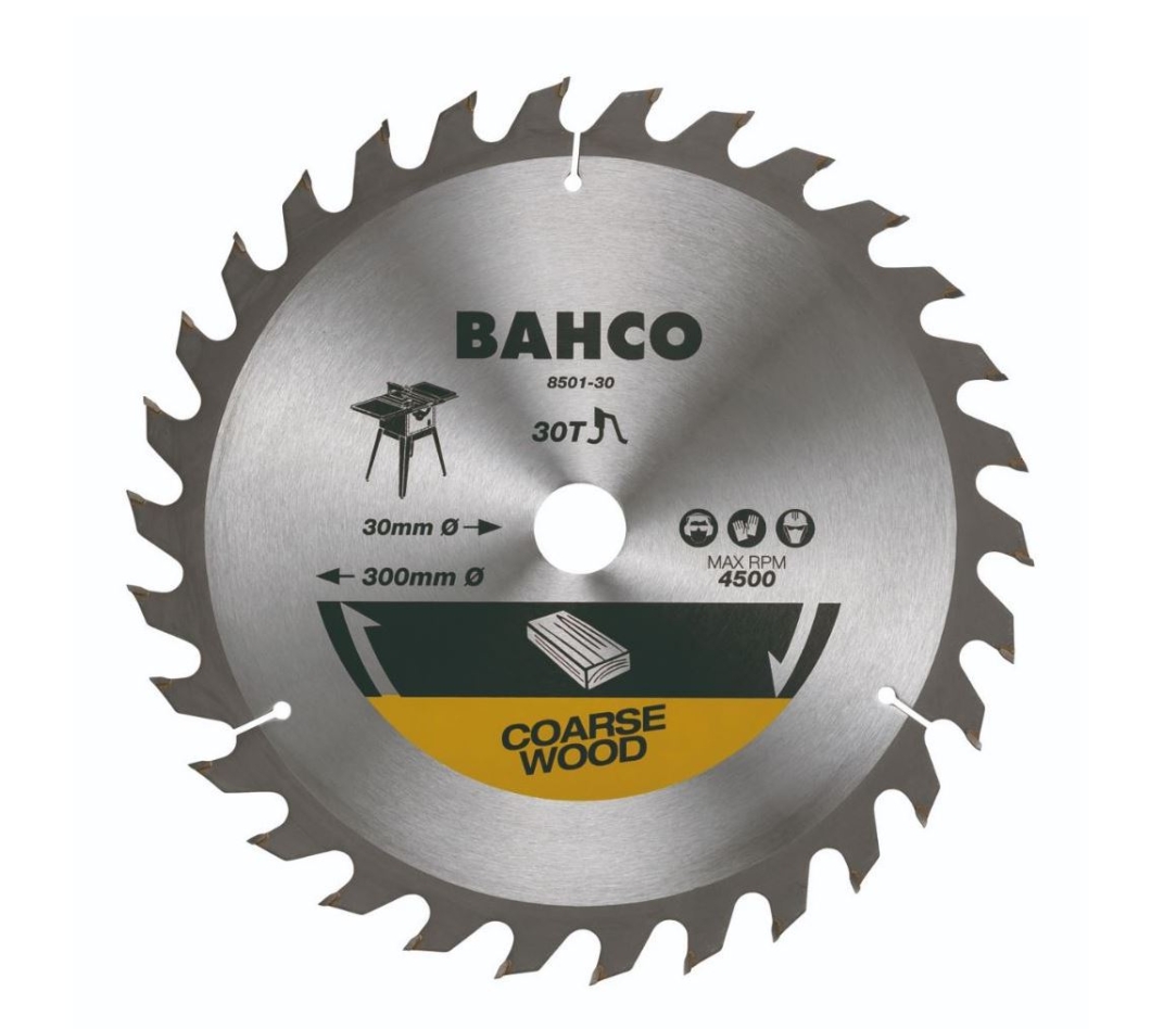 Bahco 8501-30 30-Zähne Kreissageblätter für Montagesägen in Holz 300 mm