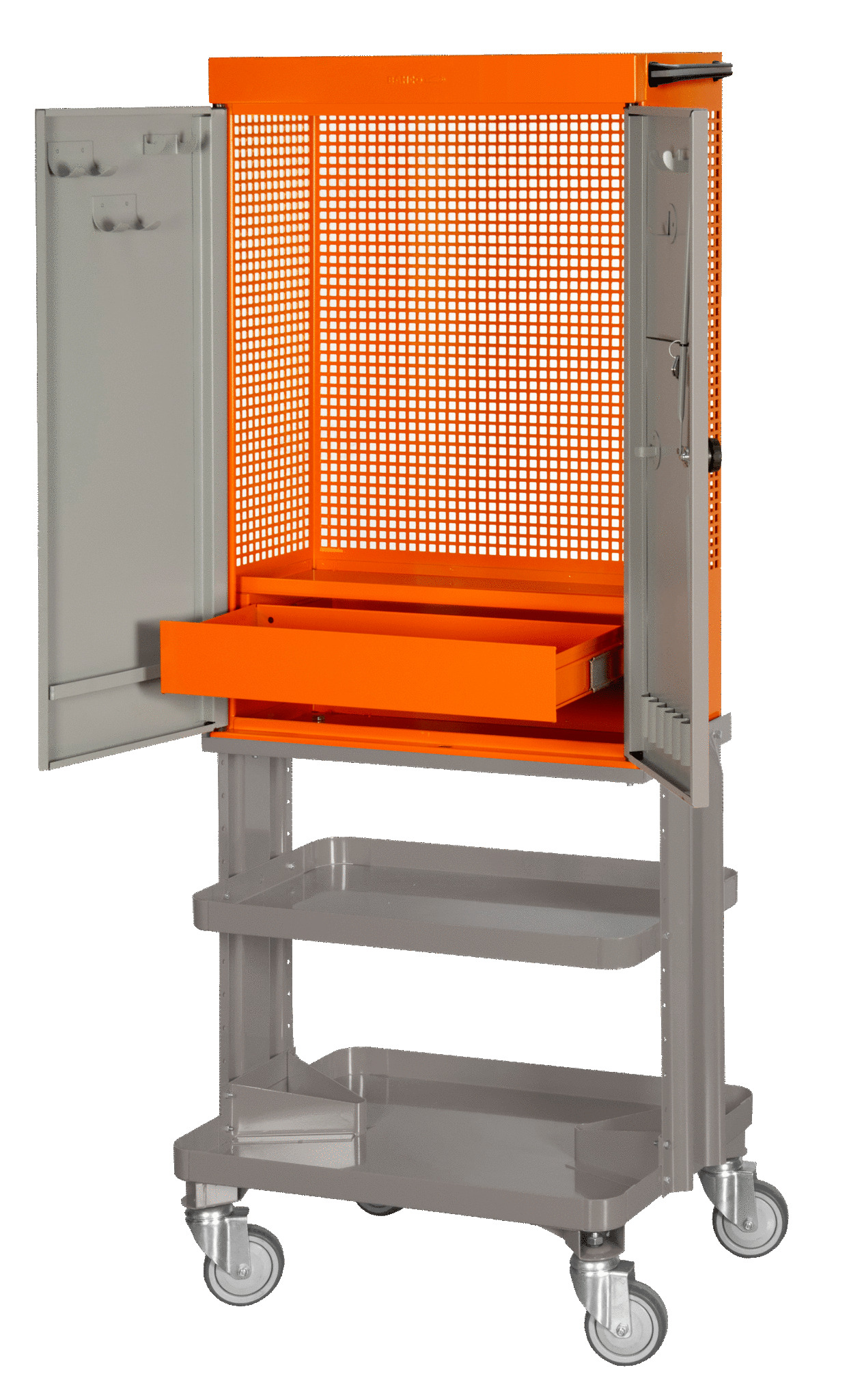 Bahco 1495CD60W Zweitüriger Werkzeugschrank auf Rädern, orange, 1605 mm × 450 mm × 625 mm