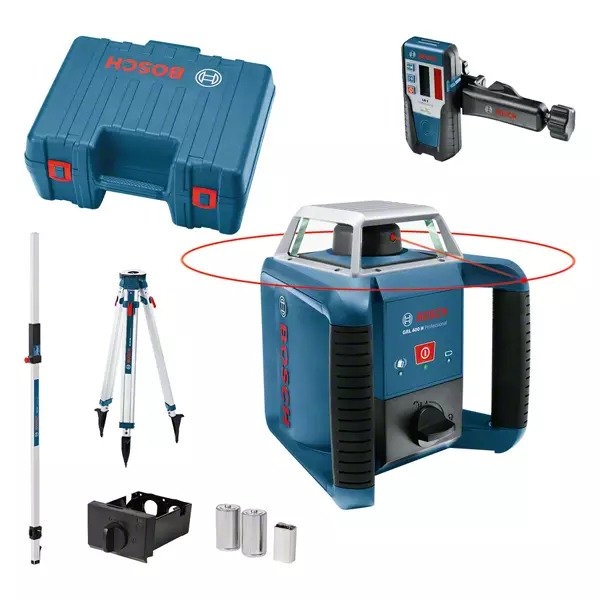 Bosch Blau 061599403U GRL 400 H Set Rotationslaser + BT170 Stativ + GR240 Messstab