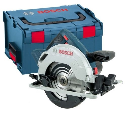 Bosch Blau 0601668902 GKS 65 GCE Kreissäge 65 mm 1800 Watt + L-Boxx und FSN1600 Führungsschiene