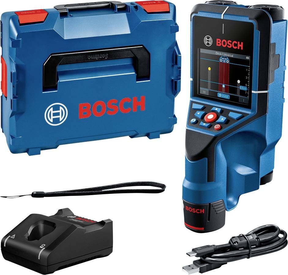 Bosch Blau 0601081601 D-tect 200 C Wandmelder 1x 12V 2.0 Ah und Schnellladegerät GAL 12V-40 CV