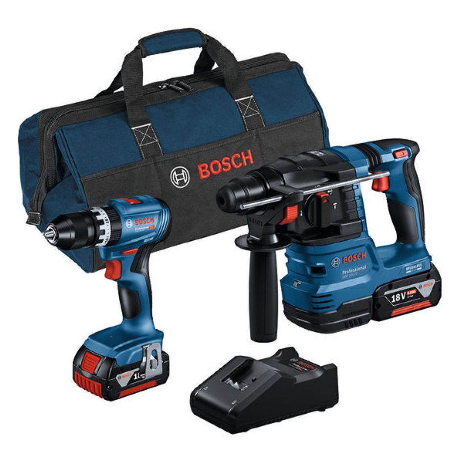 Bosch Blau 0615A50039 Accutoolkit Combipack 18V GBH + GSB (2x GBA 18V 4.0 Ah, Ladeger&auml;t GAL 18V-40, GBH 18V-22, GSB 18V-45,)