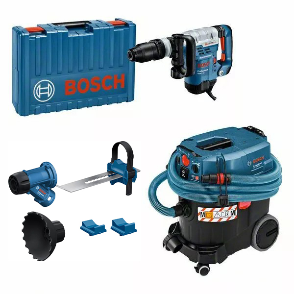 Bosch Blau 0615A5004M Abbruchhammer GSH 5 CE + Staubsauger GAS 35 M AFC + Absaugvorrichtung GDE Max
