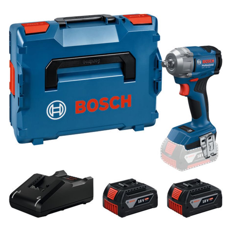 Bosch Blau 06019M5022 GDS 18V-350 Akku-Schlagschrauber 2x 4,0 Ah und Ladegerät GAL 18V-40 im Karton