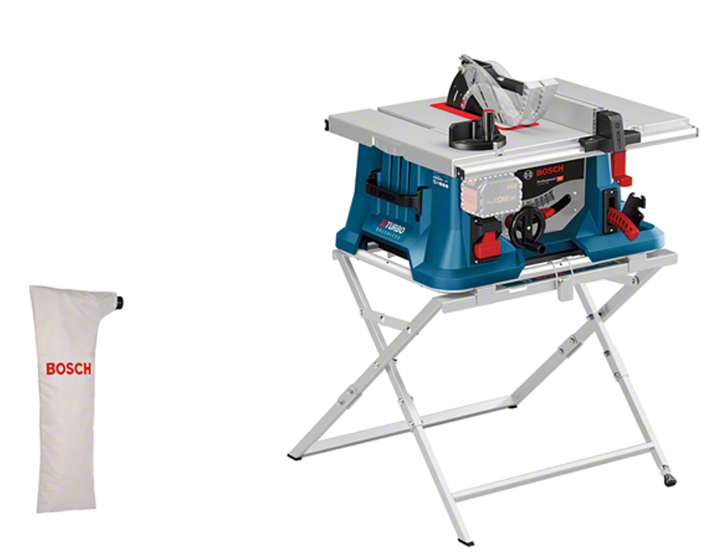 Bosch Blau 0601B44002 GTS 18V-216 Professional Akku-Tischsäge 216MM 18V exkl. Akkus und Ladegerät + Untergestell GTA 560