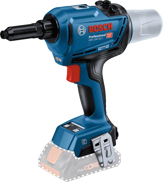 Bosch Blau 06019K5000 GRG 18V-16 C Professionelle Akku-Blindnietzange 18V ohne Akkus und Ladegerät