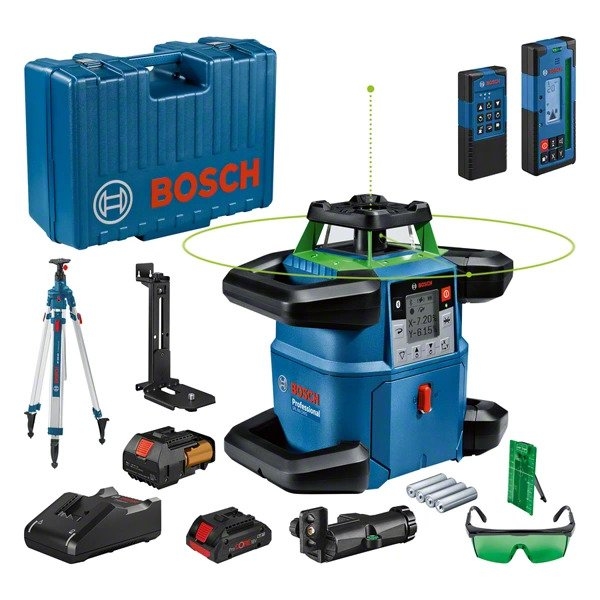 Bosch Blau 06159940PS GRL 650 CHVG Professioneller Rotationslaser Grün 18V 4.0 ProCore + Stativ