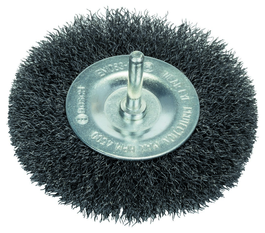 Bosch Blau Zubehör 1609200274 Scheibenbürste 100 x 0,2 mm, gewellter Stahldraht 100 mm, 0,2 mm, 10 mm