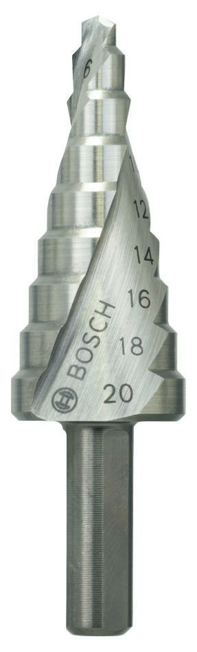 Bosch Blau Zubehör 2608597519 Stufenbohrer HSS 4 - 20 mm, 8,0 mm, 70,5 mm