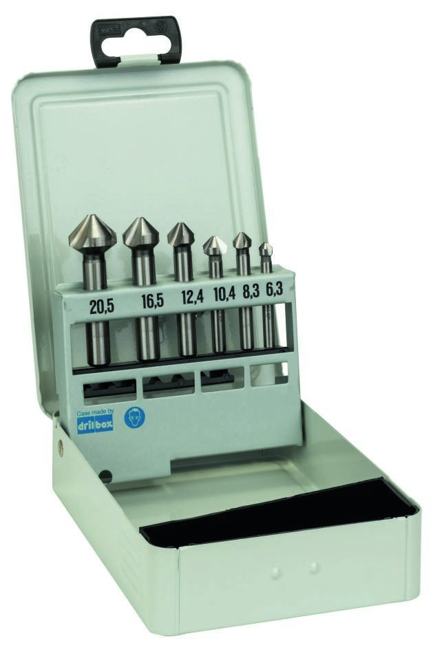 Bosch Blau Zubehör 2608597527 6tlg. Kegelsenker-Set 45; 63 mm / 5-10 mm / 6,3; 8,3; 10,4; 12,4; 16,5; 20,5 mm