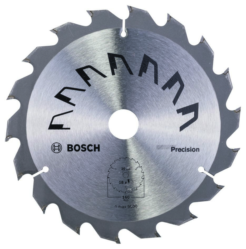Bosch Blau Zubehör 2609256855 Kreissägeblatt PRECISION 160X2X20/16,T18
