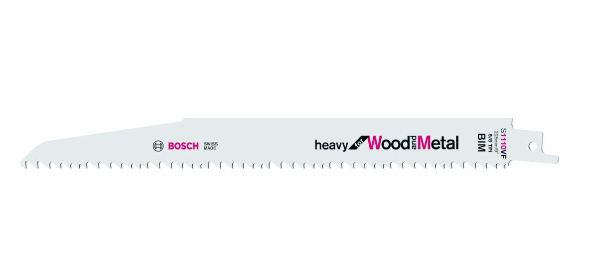 Bosch Blau Zubehör 2608657610 Säbelsägeblatt Wood and Metal 225mm,5 Stk.