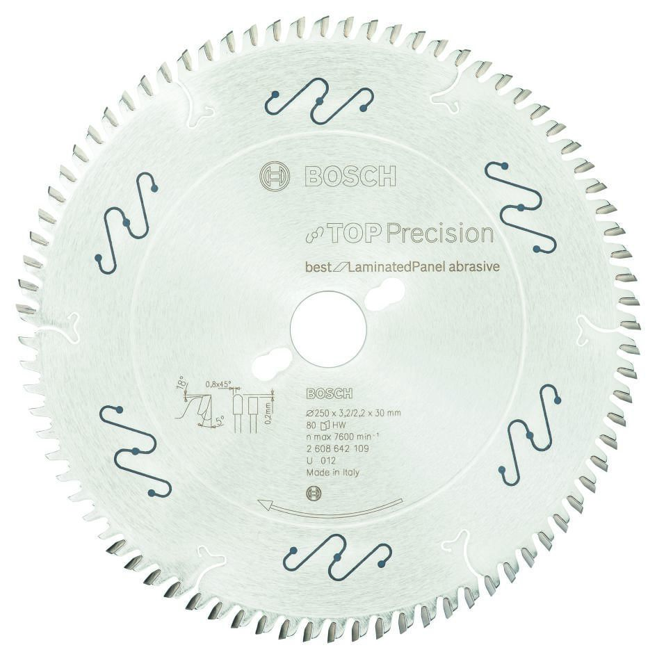 Bosch Blau Zubehör 2608642109 Kreissägeblatt 250x30x80T
