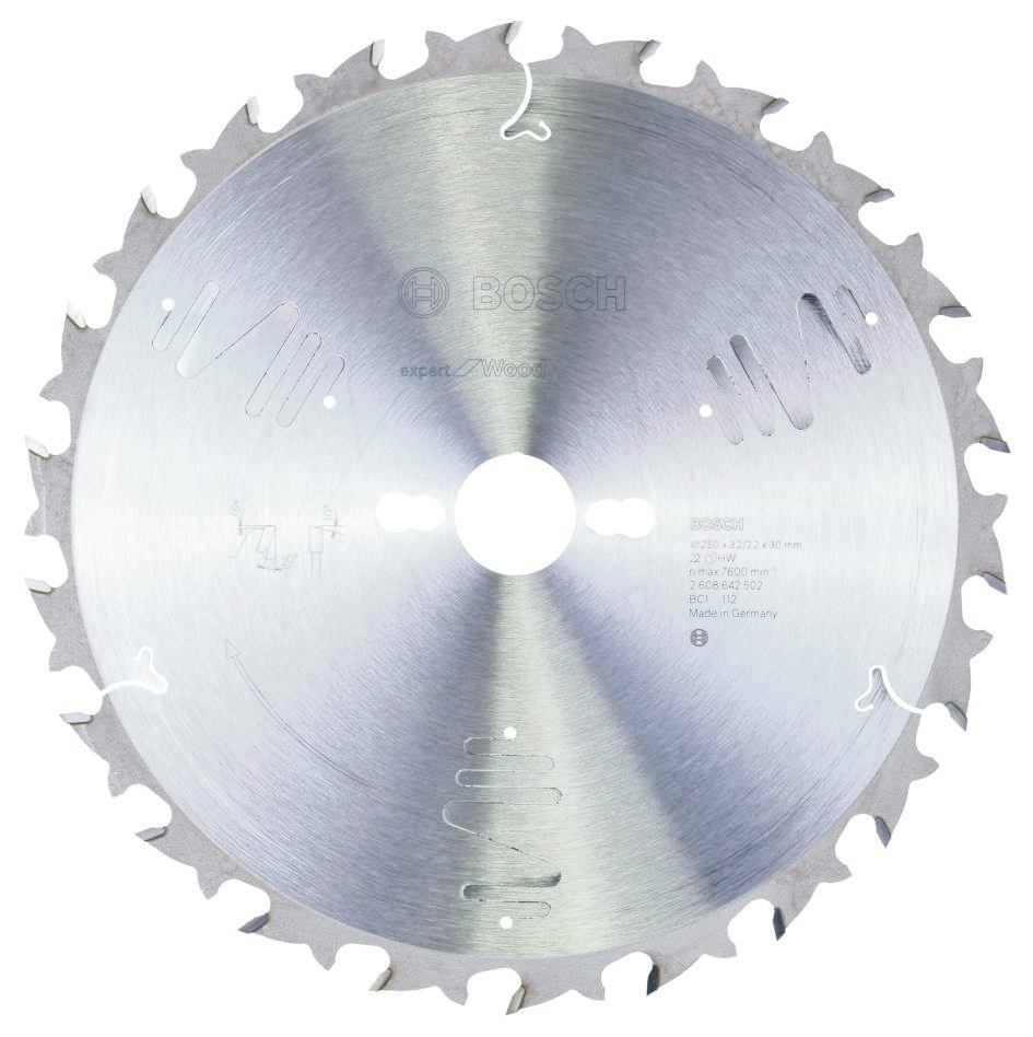 Bosch Blau Zubehör 2608642502 Hartmetall Kreissägeblatt Expert für Holz 250 x 30 x 22T