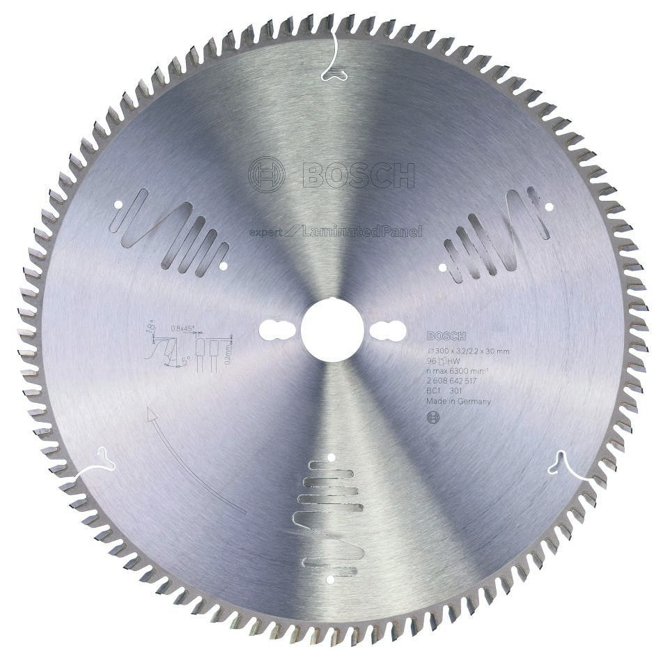 Bosch Blau Zubehör 2608642517 Hartmetall Kreissägeblatt Expert für Schichtstoffplatten 300 x 30 x 96T
