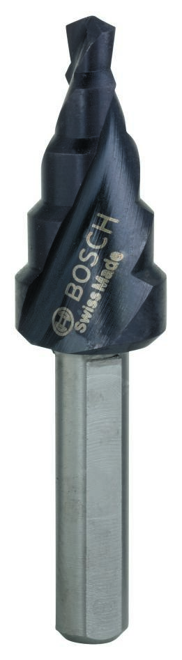 Bosch Blau Zubehör 2608588064 Stufenbohrer HSS-AlTiN 4 - 12 mm, 6,0 mm, 50 mm